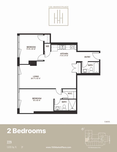 a floor plan of a 2 bedroom apartment